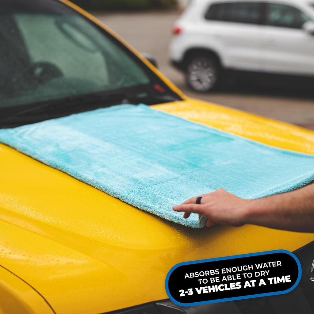- the Liquid8R - Absorbent 70/30 Blend Microfiber Drying Towel for Cars, Trucks, Suvs, Safe for Detailing + Scratch Free, Twist Loop, 1100Gsm, 25In X 36In, Aqua Blue