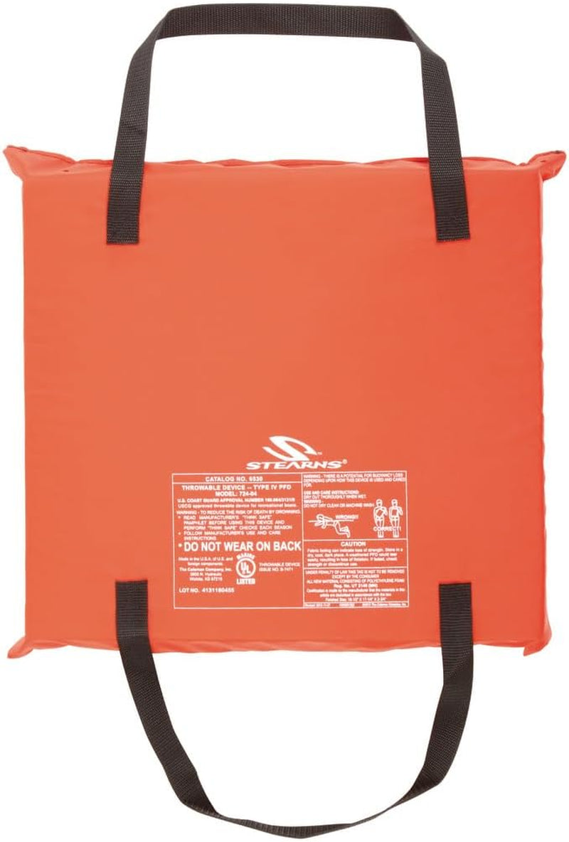 Throwable Flotation Cushion, Uscg-Approved Type IV PFD Boat Cushion Life Preserver, Doubles as Comfortable Place to Sit, Great for Boats, Canoes, Kayaks, & More