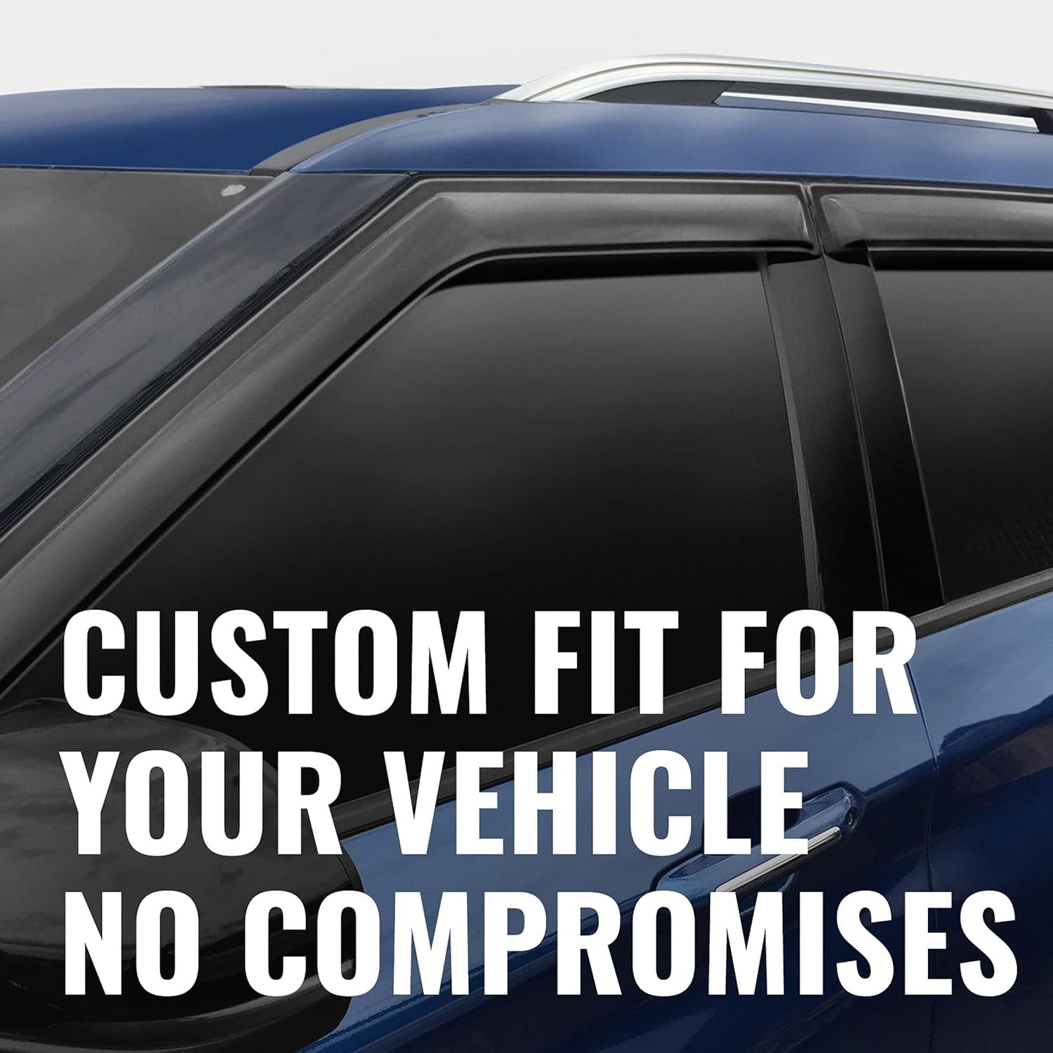 [] outside Mount Rain Guards for 2008 - 2020 Dodge Journey | Window Vent Visors, 4 Pcs. - Smoke | 94072