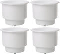 4Pcs Marine Plastic Cup Drink Holder with Drain Insert, White