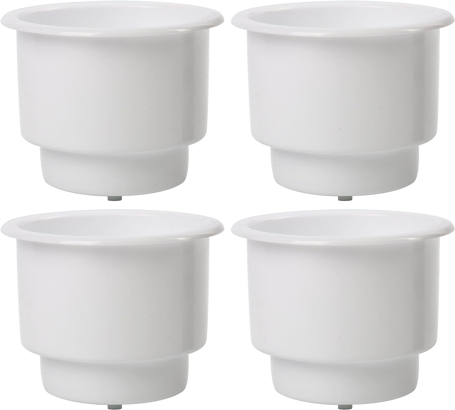 4Pcs Marine Plastic Cup Drink Holder with Drain Insert, White