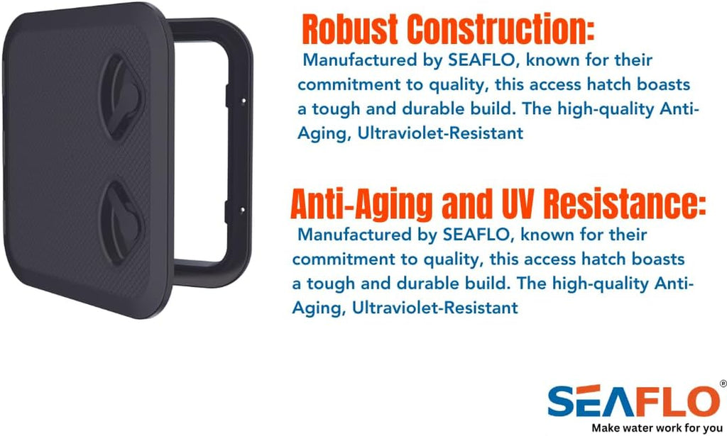 Marine Boat Deck Rectangular Access Hatch - White/Black, Lock and Key/Regular