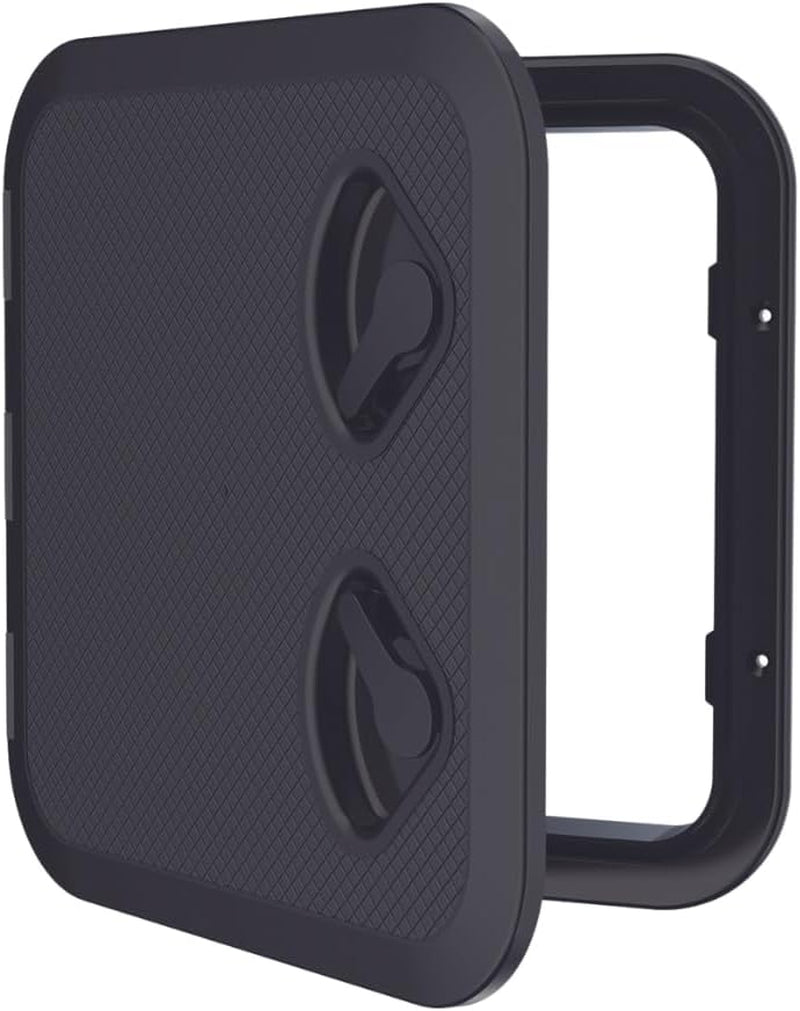 Marine Boat Deck Rectangular Access Hatch - White/Black, Lock and Key/Regular