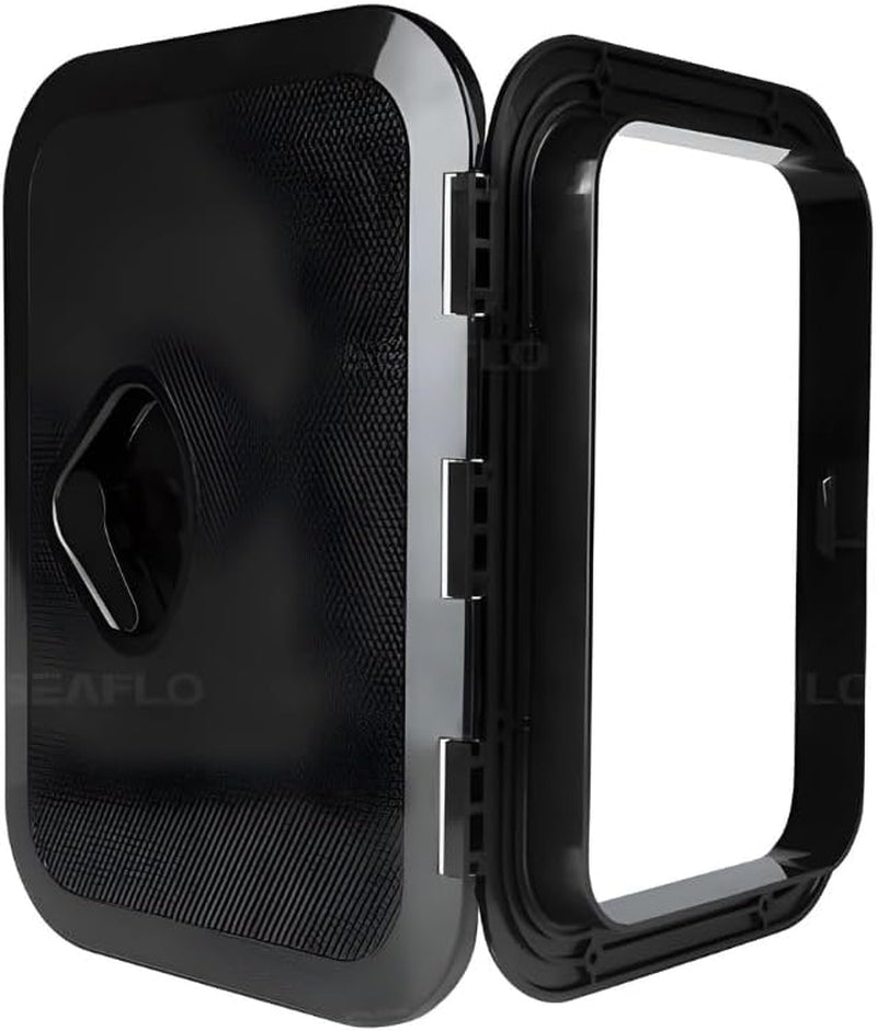 Marine Boat Deck Rectangular Access Hatch - White/Black, Lock and Key/Regular