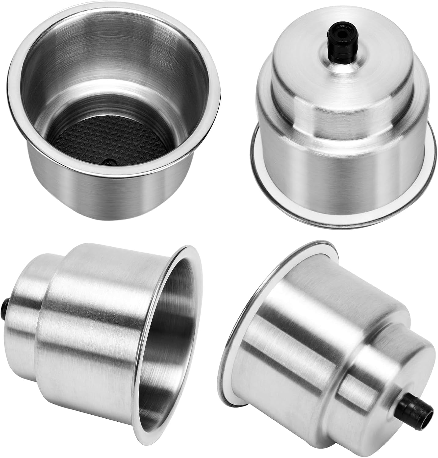 4Pcs Stainless Steel Cup Drink Holder with Drain for Marine Boat RV Camper