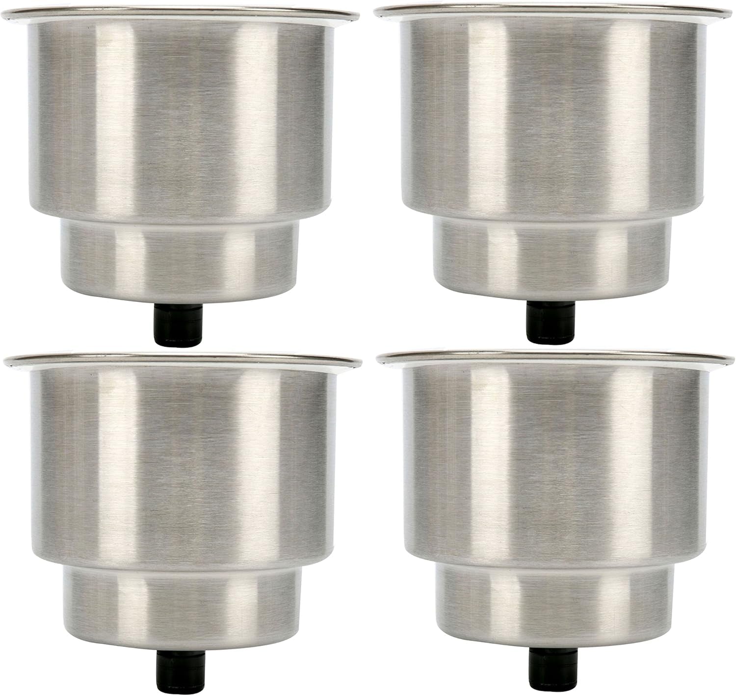 4Pcs Stainless Steel Cup Drink Holder with Drain for Marine Boat RV Camper