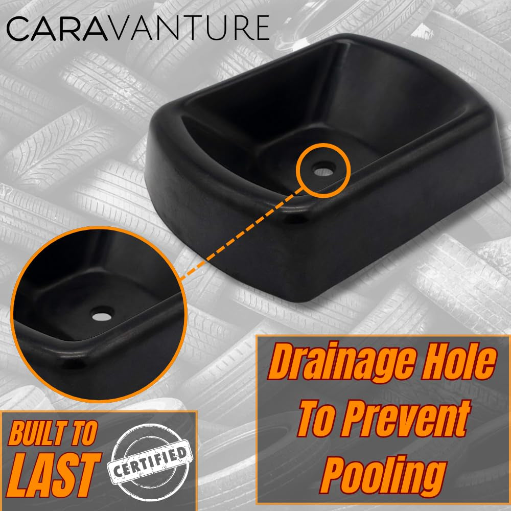 Jack Wheel Chock Dock Block – Fits 6" Caster, Heavy Duty Reinforced Rubber Stabilizer for Trailer, RV, Boat, Camper, Jet Ski – Secure, Prevent Rolling, Weather-Resistant, High Grip Lock